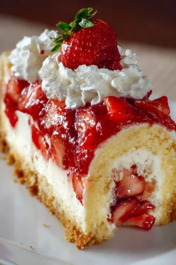 Homemade Strawberry Shortcake Cheesecake