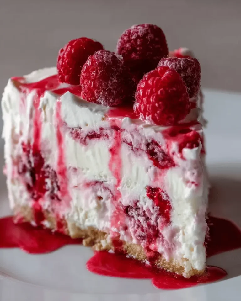 Raspberry Swirl Ice Cream Cake