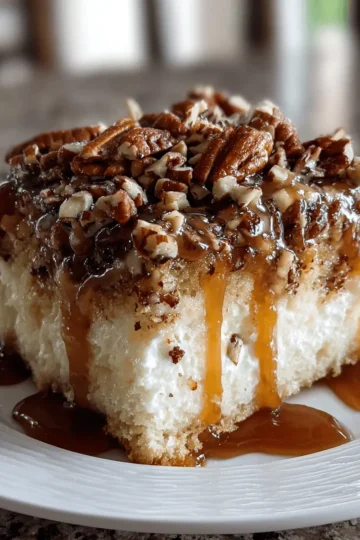Butter Pecan Praline Poke Cake