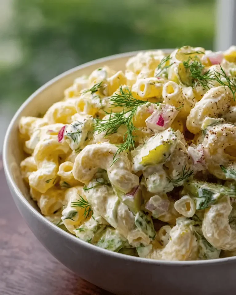 Classic Dill Pickle Macaroni Salad