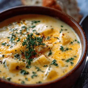 Hearty Cheddar Garlic Herb Potato Soup