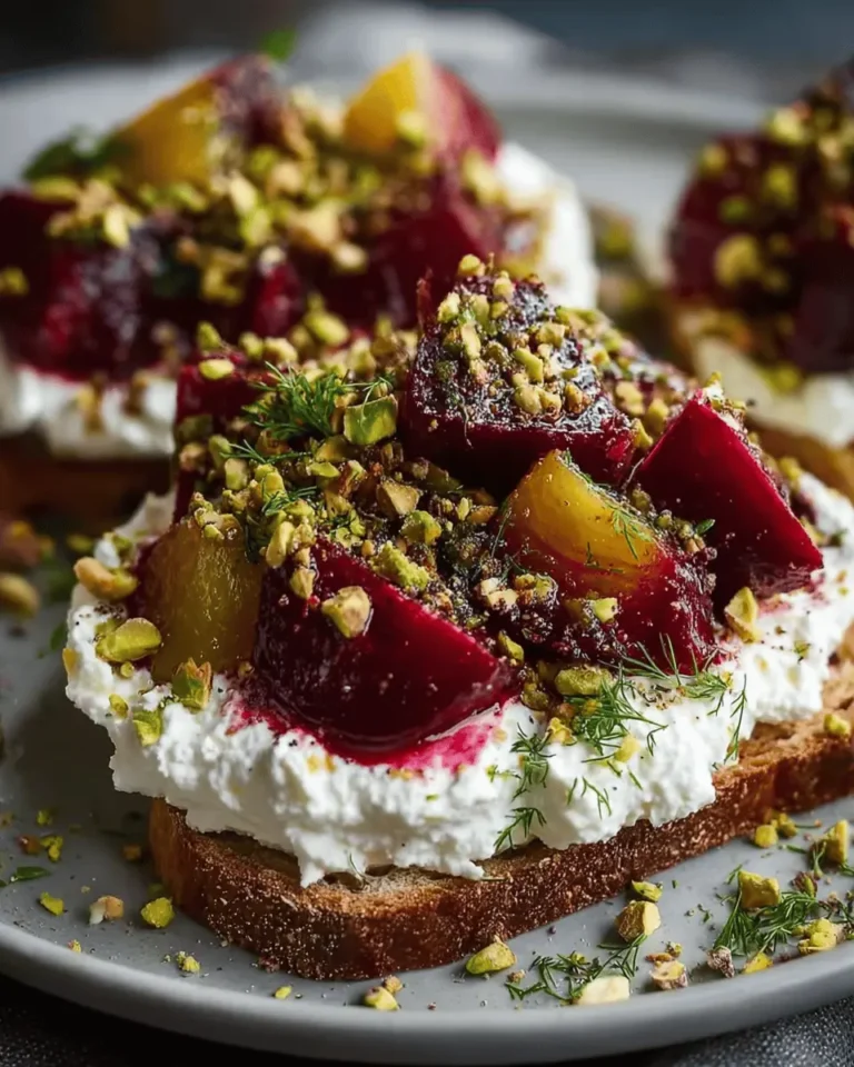 Creamy Whipped Feta with Marinated Beets & Pistachio Crunch