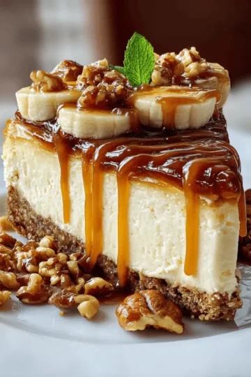 Banana Caramel Nut Cheesecake