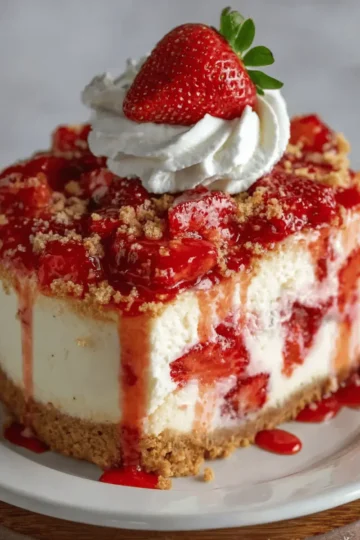Homemade Strawberry Shortcake Cheesecake