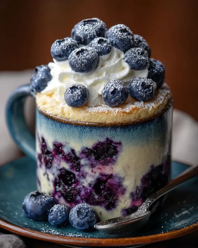 Blueberry Vanilla Mug Cake
