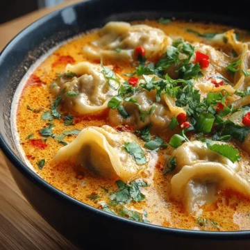 Thai Red Curry Dumpling Soup