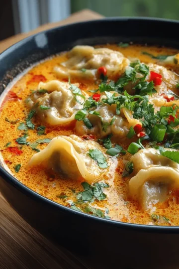 Thai Red Curry Dumpling Soup