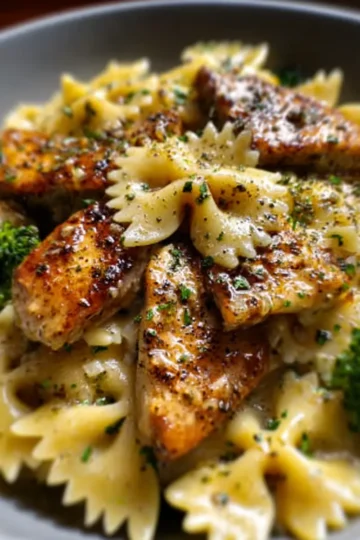 Cowboy Butter Lemon Bowtie Chicken with Broccoli