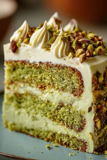 Luscious Pistachio Cream Cake
