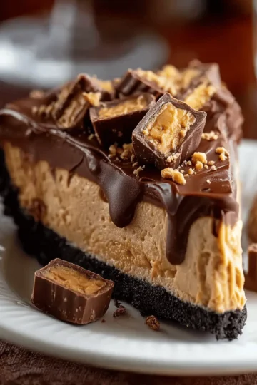 No-Bake Giant Reese’s Peanut Butter Cup Pie