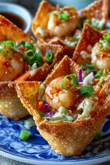 Crispy Shrimp Salad Wonton Cones