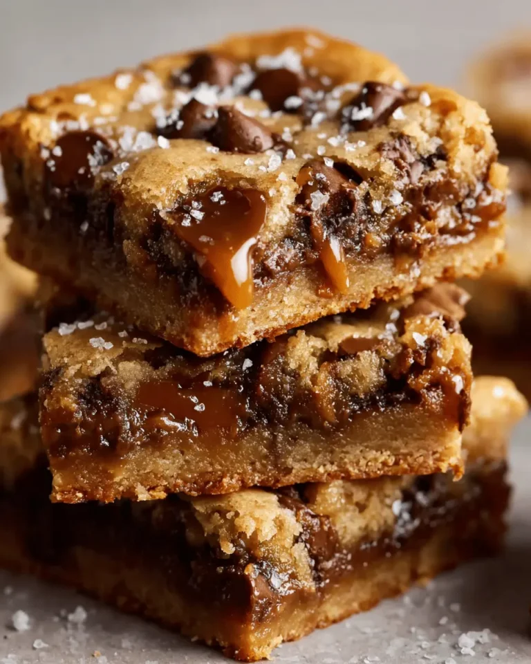 Salted Caramel Chocolate Chip Cookie Bars