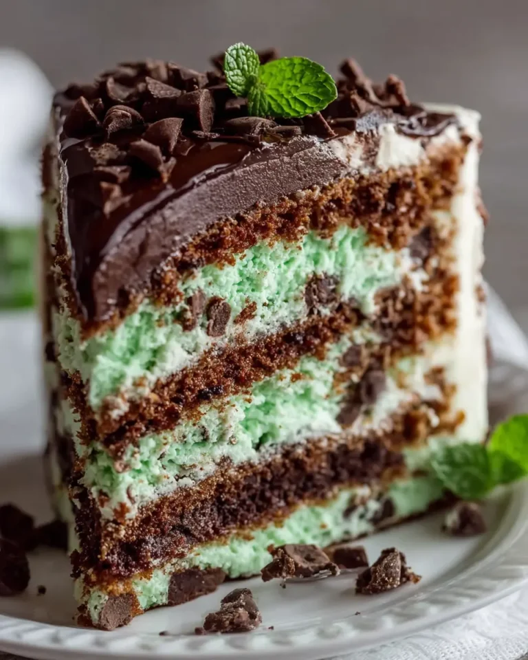 Decadent Mint Chocolate Chip Layer Cake