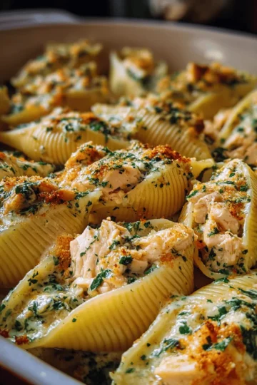Stuffed Shells with Chicken and Garlic Butter