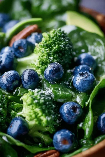 Blueberry Broccoli Spinach Salad