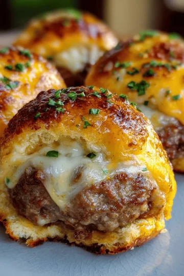 Garlic Parmesan Cheeseburger Bombs