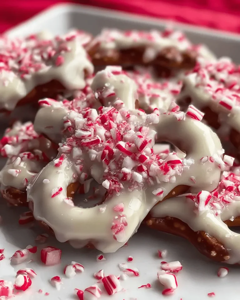 White Chocolate Peppermint Pretzels