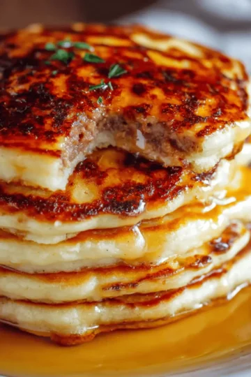 Sausage Dipped Pancakes