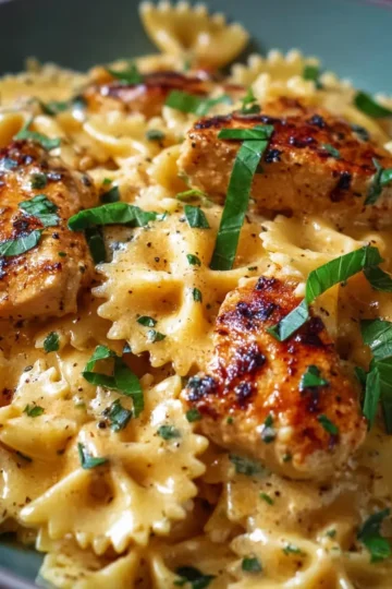 Cheesy Garlic Butter Chicken Bowties