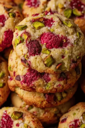 Raspberry Pistachio Heaven Cookies