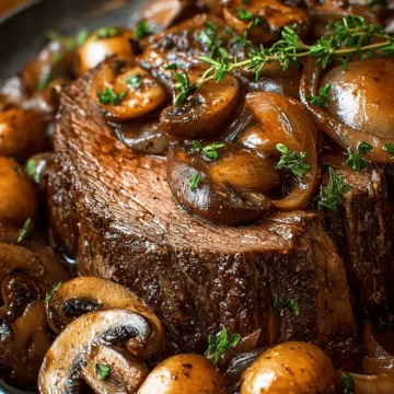 Slow Cooker Beef Roast with Mushrooms & Onions
