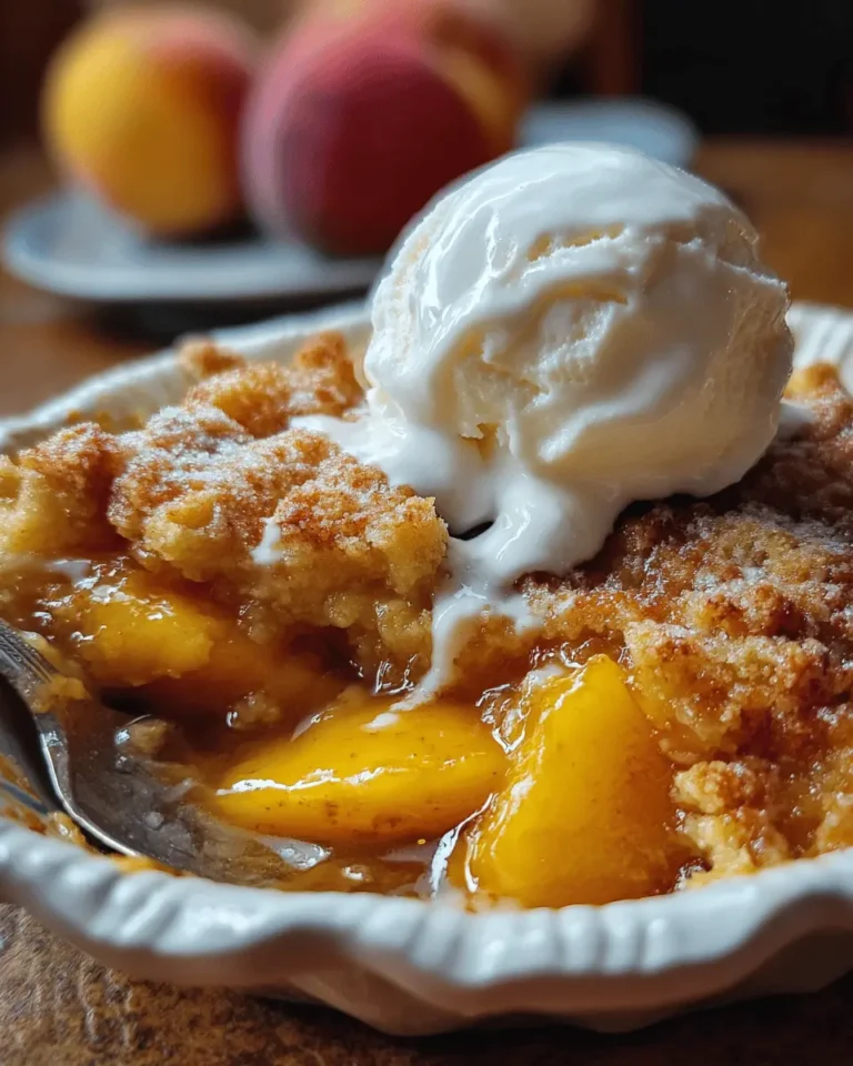 Buttery Vanilla Peach Cobbler with Sweet Crust