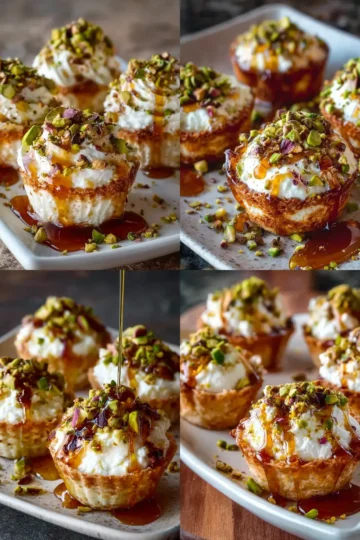 Whipped Feta & Pistachio Cups with Hot Honey Drizzle