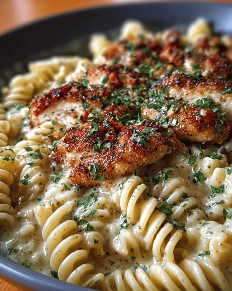 Creamy Garlic Butter Chicken and Rotini in Parmesan Sauce