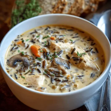 Creamy Mushroom Chicken & Wild Rice Soup