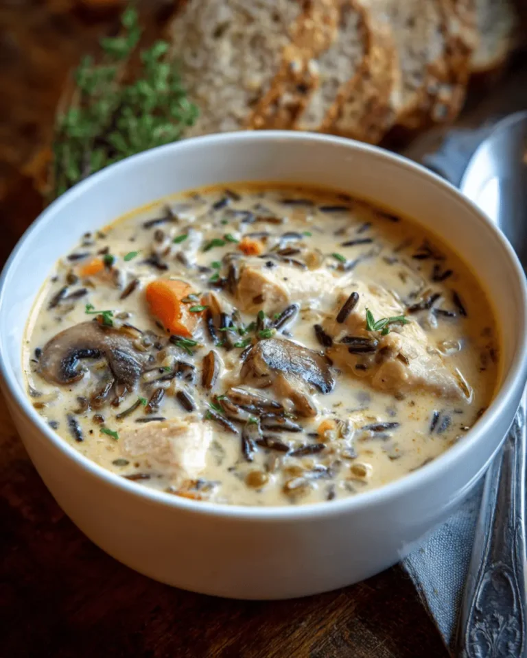 Creamy Mushroom Chicken & Wild Rice Soup