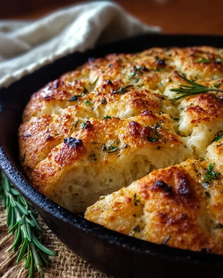 Rustic Garlic Rosemary Skillet Bread