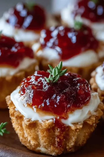 Cranberry Hot Pepper Jelly Cream Cheese Cups