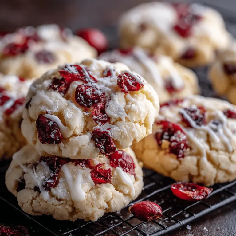 White Chocolate Cranberry Cream Cheese Crinkle Cookies