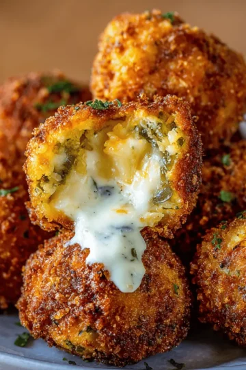 Crispy Fried Pickle Ranch Cheese Bombs