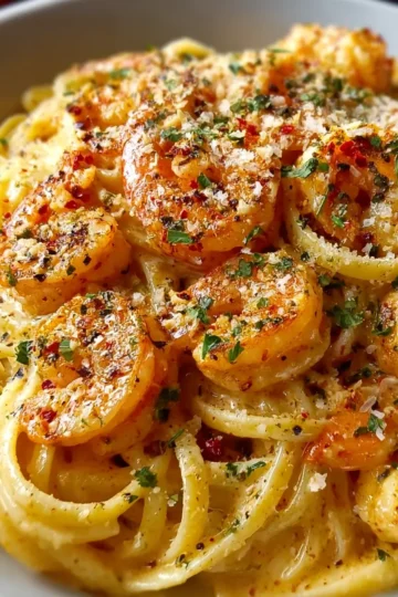 Creamy Cajun Shrimp Pasta Volcano