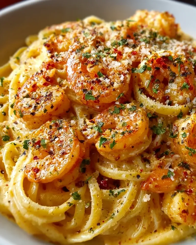 Creamy Cajun Shrimp Pasta Volcano