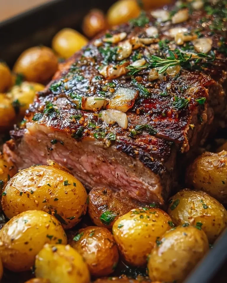 Roasted Beef Sirloin with Garlic Potatoes