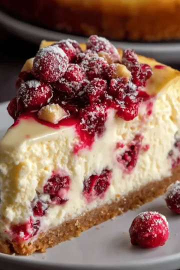 White Chocolate Cranberry Cheesecake
