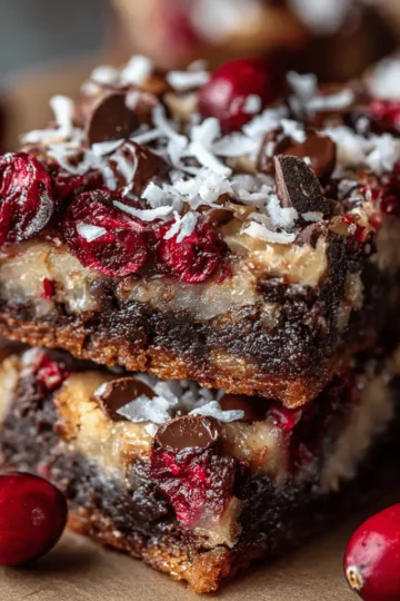 Dark Chocolate Cranberry Magic Bars