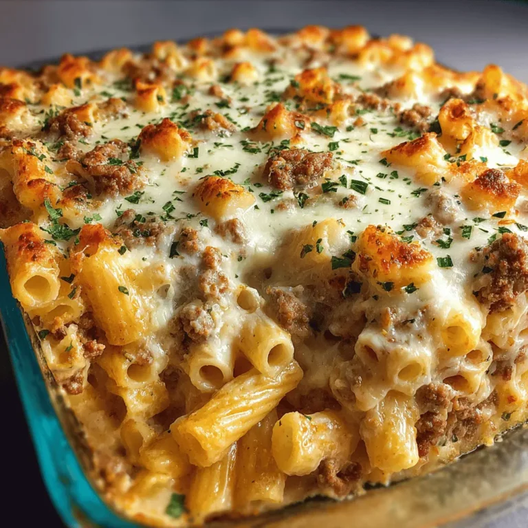 Creamy Beef Alfredo Ziti Casserole (Easy Dinner)