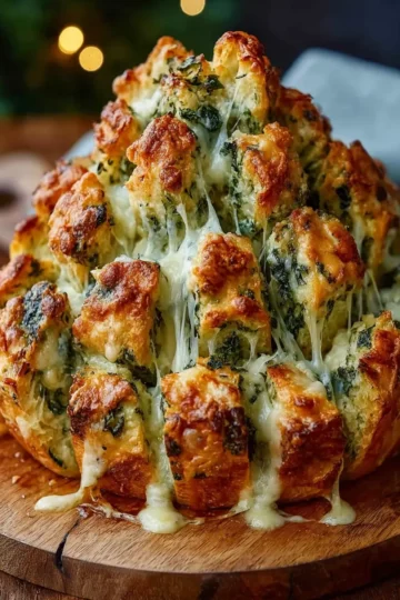 Cheesy Artichoke & Spinach Christmas Tree Pull-Apart