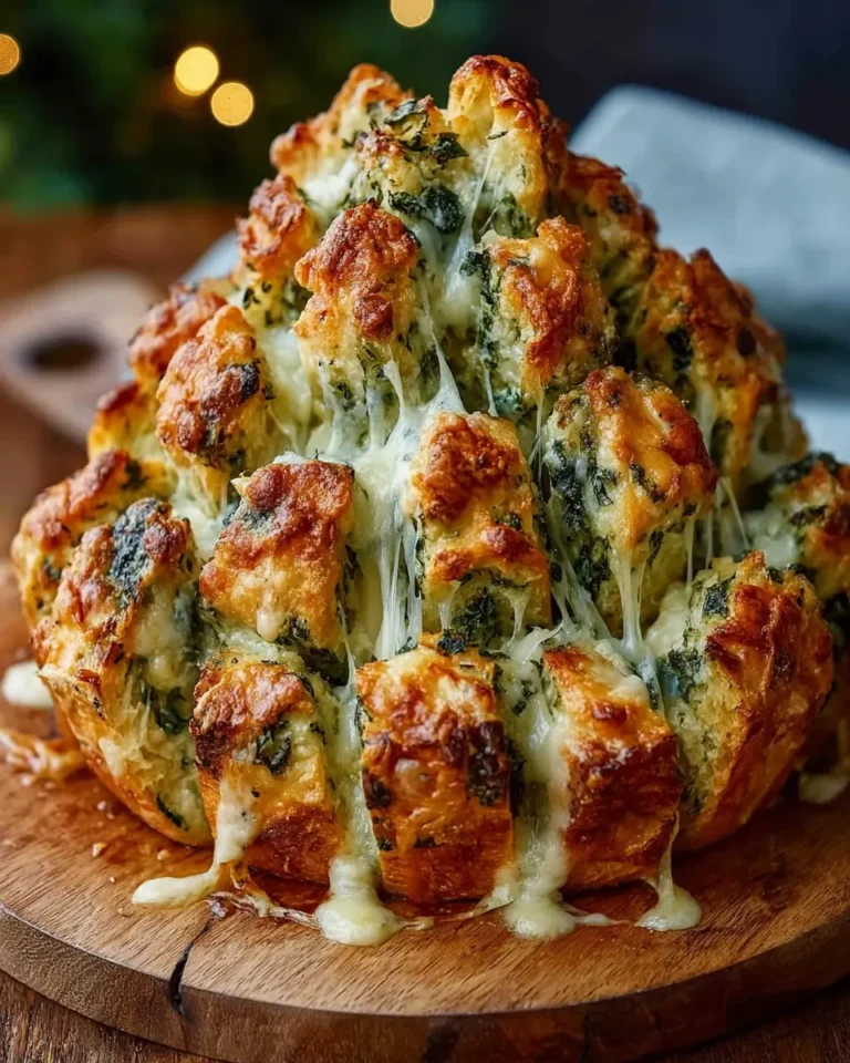 Cheesy Artichoke & Spinach Christmas Tree Pull-Apart