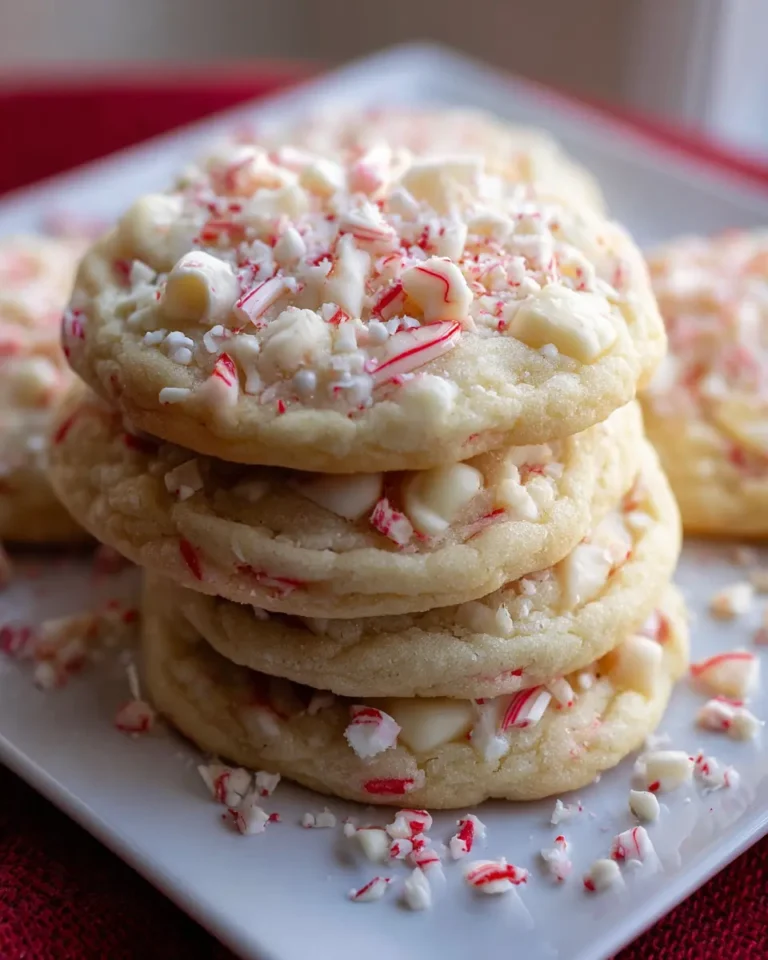 Creamy White Chocolate Peppermint Cookies