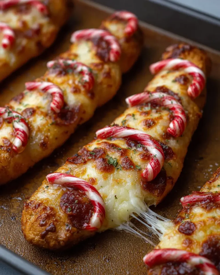 Candy Cane Pizza Breadsticks