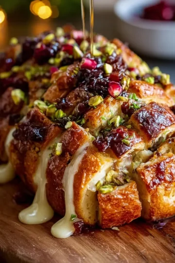 Hot Honey Brie, Cranberry & Pistachio Pull-Apart Sourdough