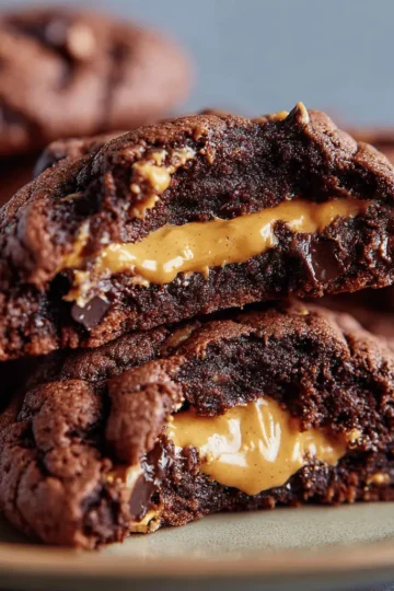 Peanut Butter Stuffed Chocolate Cookies