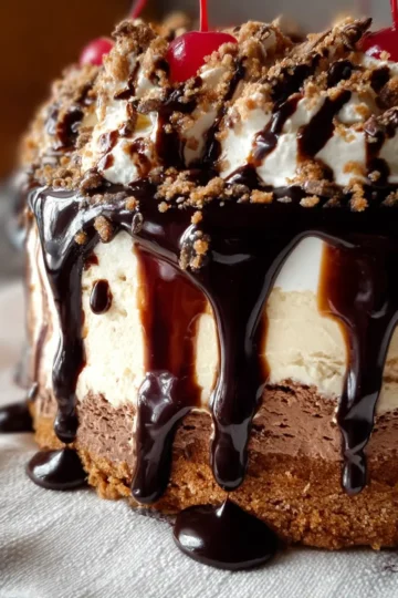 Chocolate Sauce Ice Cream Cake