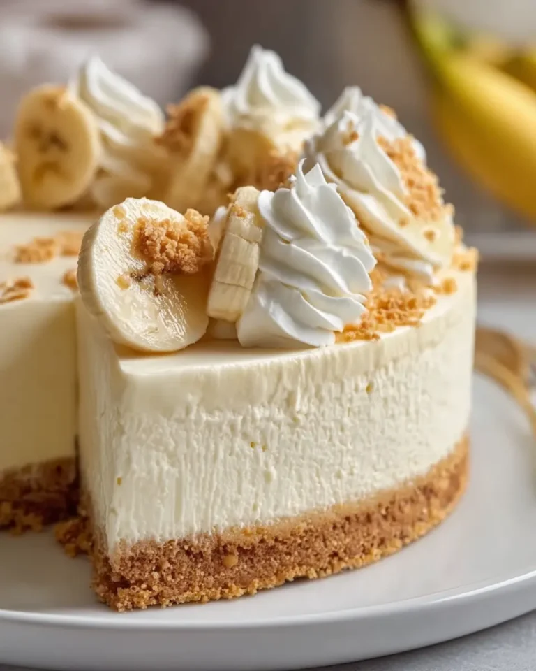 Picture of classic banana cream cheesecake