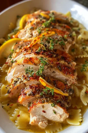 Slow Cooker Turkey Breast Soup with Lemon Ricotta & Bowtie Pasta